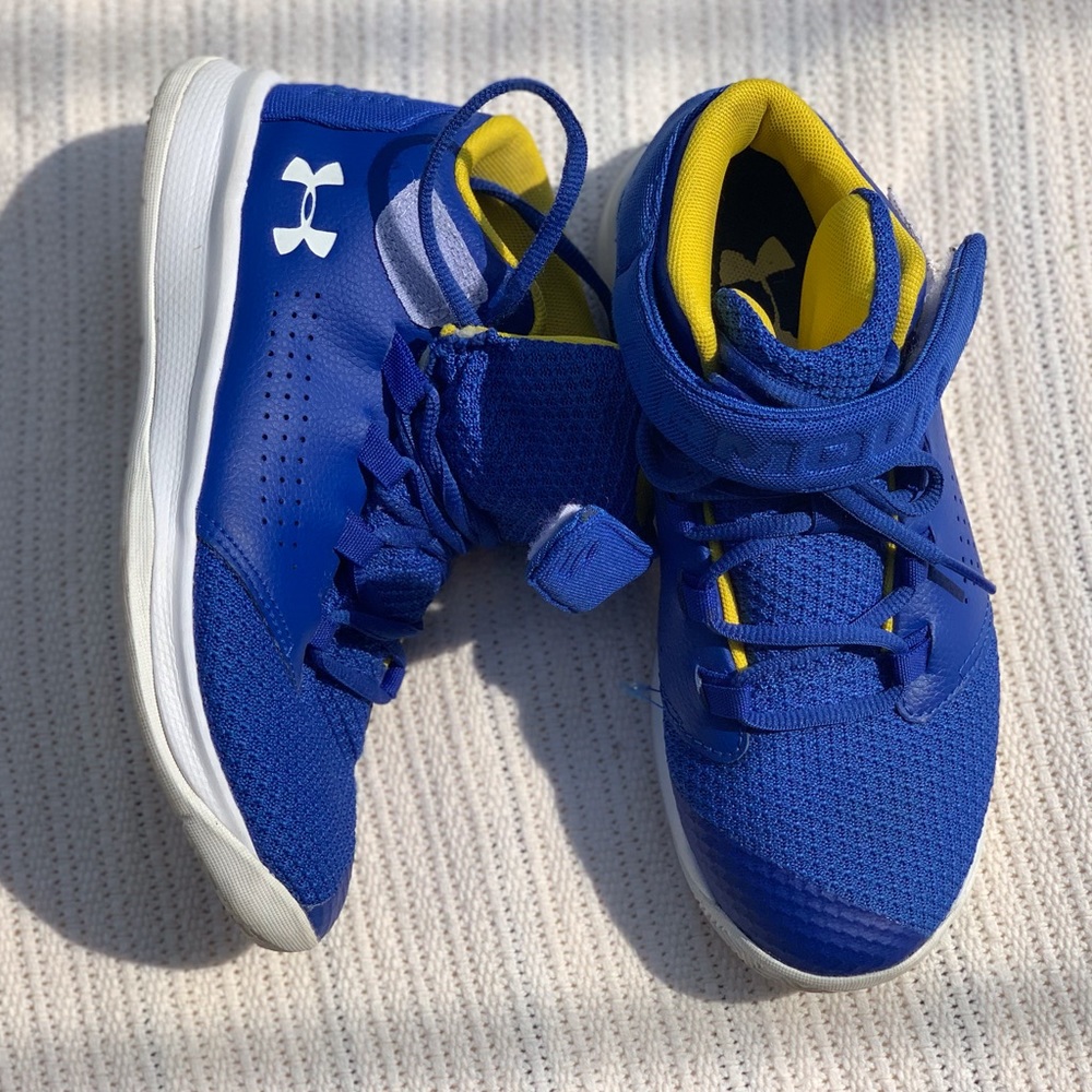 Blue&Yellow Under Armour  Youth Basketball Shoes